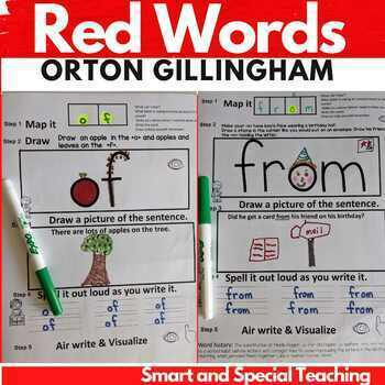 Preview of Orton Gillingham Red Words Dyslexia Intervention with Orthographic mapping