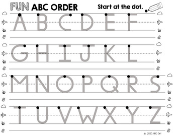 Fundationally FUN Alphabetical Order and Letter Formation Practice Pages