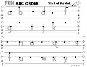 fun phonics alphabetical order and letter formation practice pages by