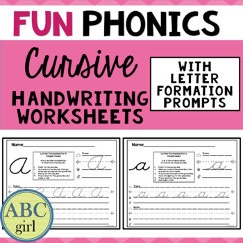 Fundationally FUN PHONICS Cursive Handwriting Worksheets by ABC Girl