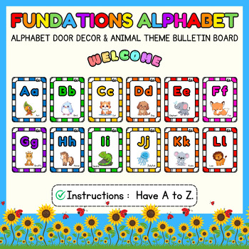 Preview of Fundations Aligned Alphabet l Back to School Bulletin Board, Animal Posters Wall