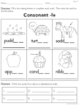 Level 2 Unit 17 Consonant -le Syllable by Andrea Marchildon | TpT