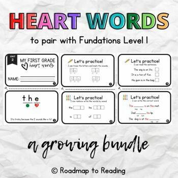 Preview of Fun Phonics Heart Words Practice Booklets, Level 1