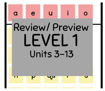 Preview of Fundations Level 1 Review Preview Units 3-13