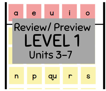 Preview of Fundations Level 1 Review/ Preview Units 3-7