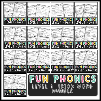 Preview of Fun Phonics | Level 1 Trick Word Bundle