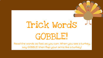 Preview of Fundations Level 1 Unit 2- Unit 4 Trick Word Jump Thanksgiving
