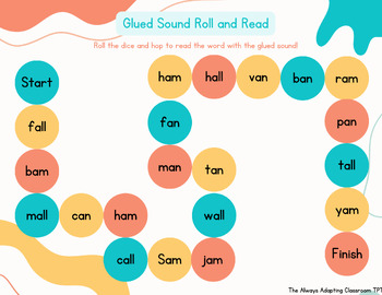 Preview of Fundations Level 1 Units 4 & 5 Glued Sound Roll and Read (-all, -am, -an)