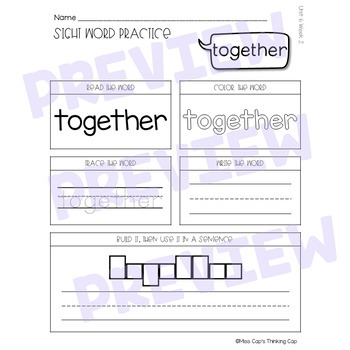 fundations level 2 trick words worksheets by miss caps thinking cap