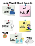 Phonics Word Work: Glued Sounds with Long Vowel