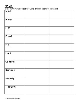 Preview of Fundations Level 3 Unit 4 Companion Worksheets