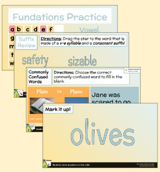 Preview of Fundations- Level 3- Unit 4- Week- 1-2: Peardeck- V-e & Closed Syllables-Bundle