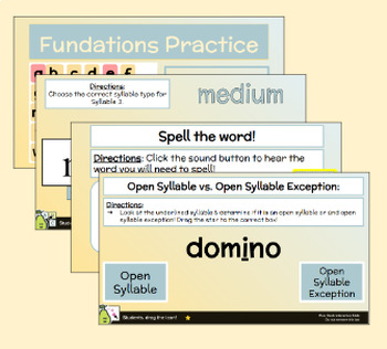 Preview of Fundations- Level 3- Unit 6- Week 3- Peardeck Bundle - Open Syllables Exceptions