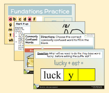 Preview of Fundations- Level 3- Unit 7- Week 1-2: Peardeck Bundle- Final 'y' Words + Suffix