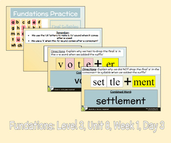 Preview of Fundations- Level 3- Unit 8- Week 1- Peardeck Bundle- 'stle', 'sion', & 'tion'