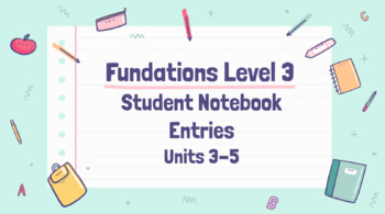 Preview of Fundations Level 3 Units 3-5 Student Notebook Entry Slides