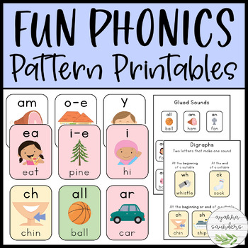 Preview of Fun Phonics Patterns Printables (NEW UPDATE)