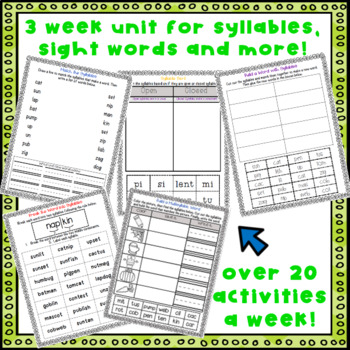 fundations phonics first grade unit 12 syllable