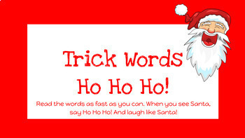 Preview of Fundations Trick Words JUMP! Christmas - Unit 2-Unit 6 Trick Words Santa