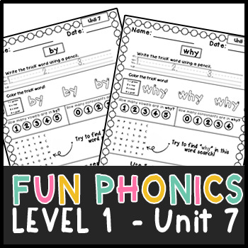 Preview of Fun Phonics |  Level 1 - Unit 7 Trick Word Practice