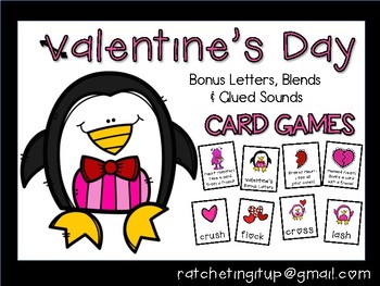 Preview of Valentine's Game:  Bonus Letters, Glued Sounds, Digraphs & Blends