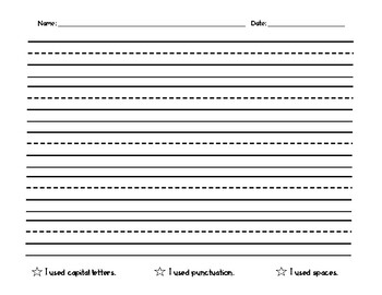 3 Star Lined Writing Paper (Horizontal) by Mrs McClure's McNuggets