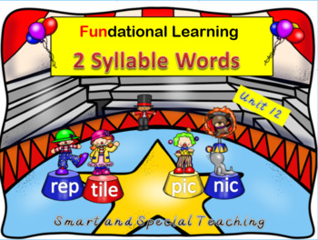 Preview of Remote Learning Orton Gillingham 2 Syllable Words for Online Teaching