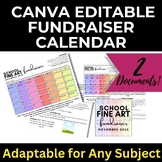 Fundraiser Calendar - Canva Editable: Art, Chorus, Theater