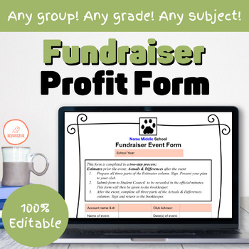 Preview of Fundraiser Event Form - Planning - Club Forms - Official Doc - Potential Revenue