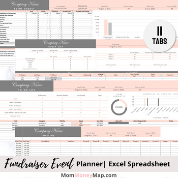 Preview of Fundraiser Event Planner Excel Spreadsheet