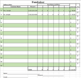 Excel Spreadsheet -- Form -- Fundraiser