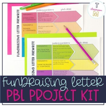 Preview of Fundraising Letter Persuasive Writing PBL Kit