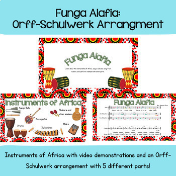 Preview of Funga Alafia Orff-Schulwerk Arrangement & African Instrument Demos