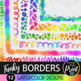 Funky Watercolor Rainbow Borders - Shabby Chic Painted Frames