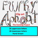 Funky alphabet clip art / PNG, transparent backgrounds, co