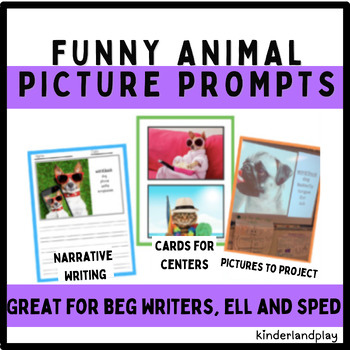 Funny Animal Pictures For Narrative Writing - beginning writers, ELL, sped