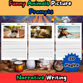 Preview of Funny Animals Picture Prompts : Learning  Narrative Writing