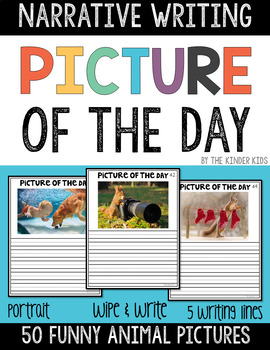 Preview of Funny Animals Picture Prompts for Narrative Writing - Distance Learning