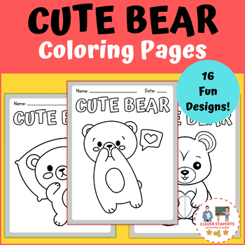 Funny Bear Coloring Pages - Coloring Sheets - Winter Activities | TPT