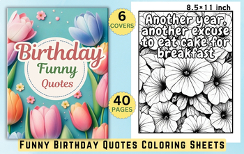 Preview of Funny Birthday Quotes Coloring Sheets