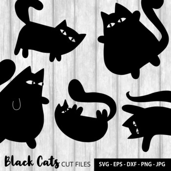 cute black cat silhouette