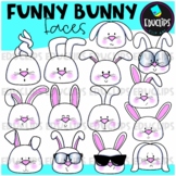 Funny Bunny Faces Clip Art Set {Educlips Clipart}