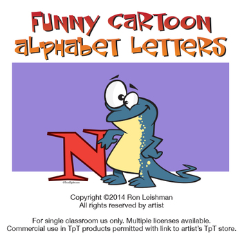 Preview of Funny Alphabet Letters Cartoon Clipart