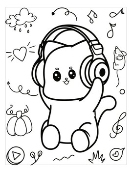 Funny Cats Coloring Pages For Kids Cute Cats Clip Pages Art For Girls