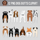 Funny Dog Butt Illustrations - 12 Png Digital Doggy Behinds