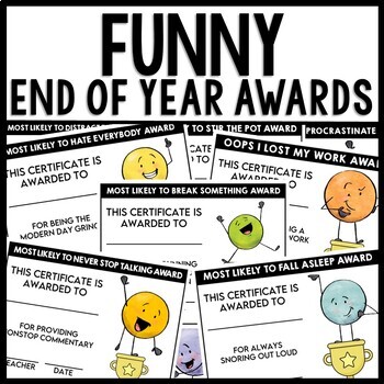 Preview of Funny - End of Year Awards - Editable and Autofill
