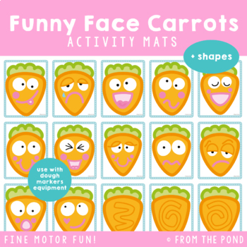 Preview of Funny Face Carrot Fine Motor Activity Mats for Dough or Markers