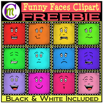 Preview of Funny Faces Clipart FREEBIE