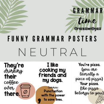 Humorous Grammar Posters Teaching Resources | TPT