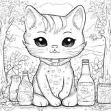 Funny Kawaii Cats Coloring Pages For Kids| 32 Cute Kawaii 